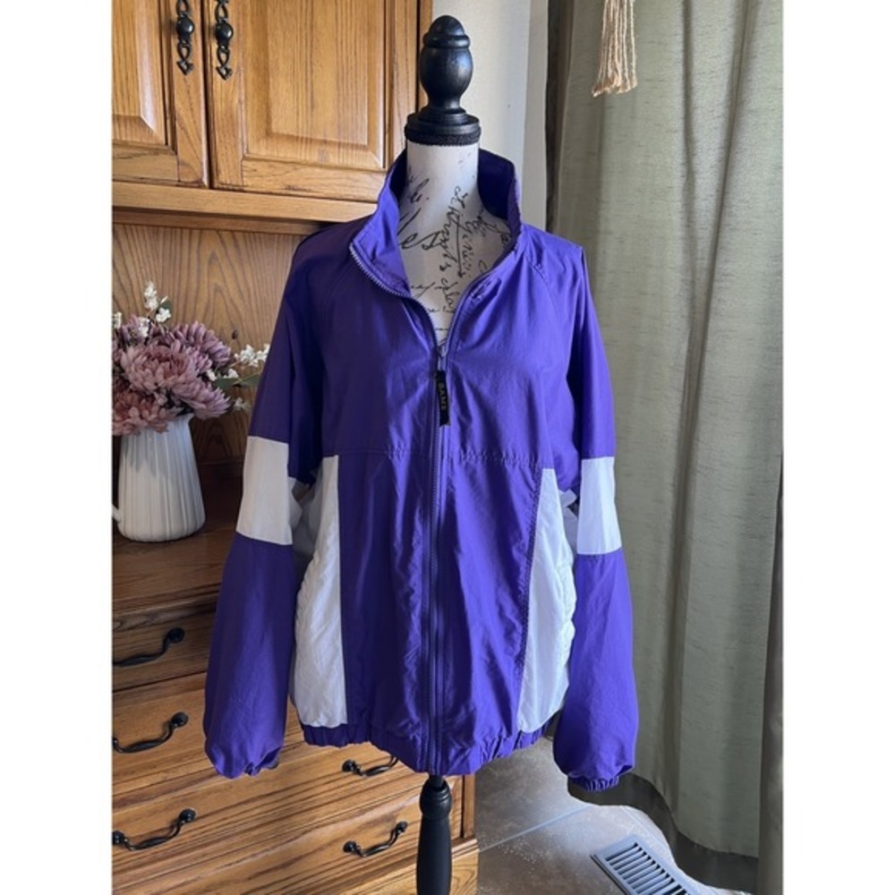 Vintage 90s Game Sportswear Purple‎ White Colorblock Windbreaker Jacket Mens XL